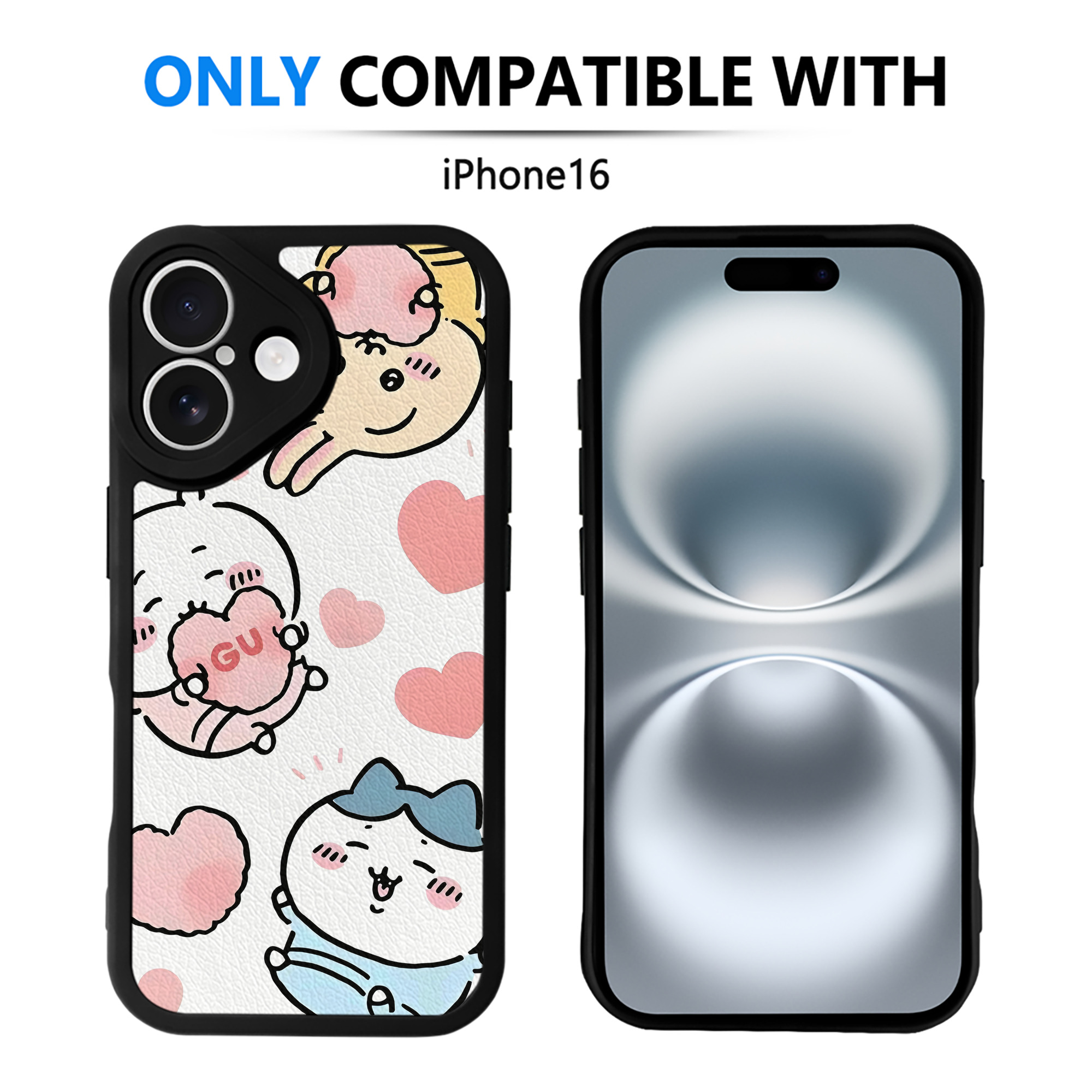 （画像用） ちいかわ Chii-kawa 【iPhone 16シリーズ対応】シリコンスマホケース（レザー調） 材質：シリコン